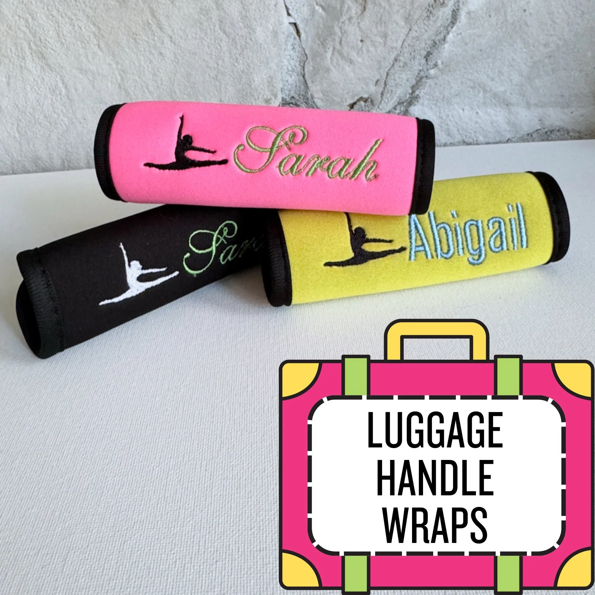 Dance Luggage Name Handle Wrap Personalized and Embroidered, Dance Sport Bag Name Tag