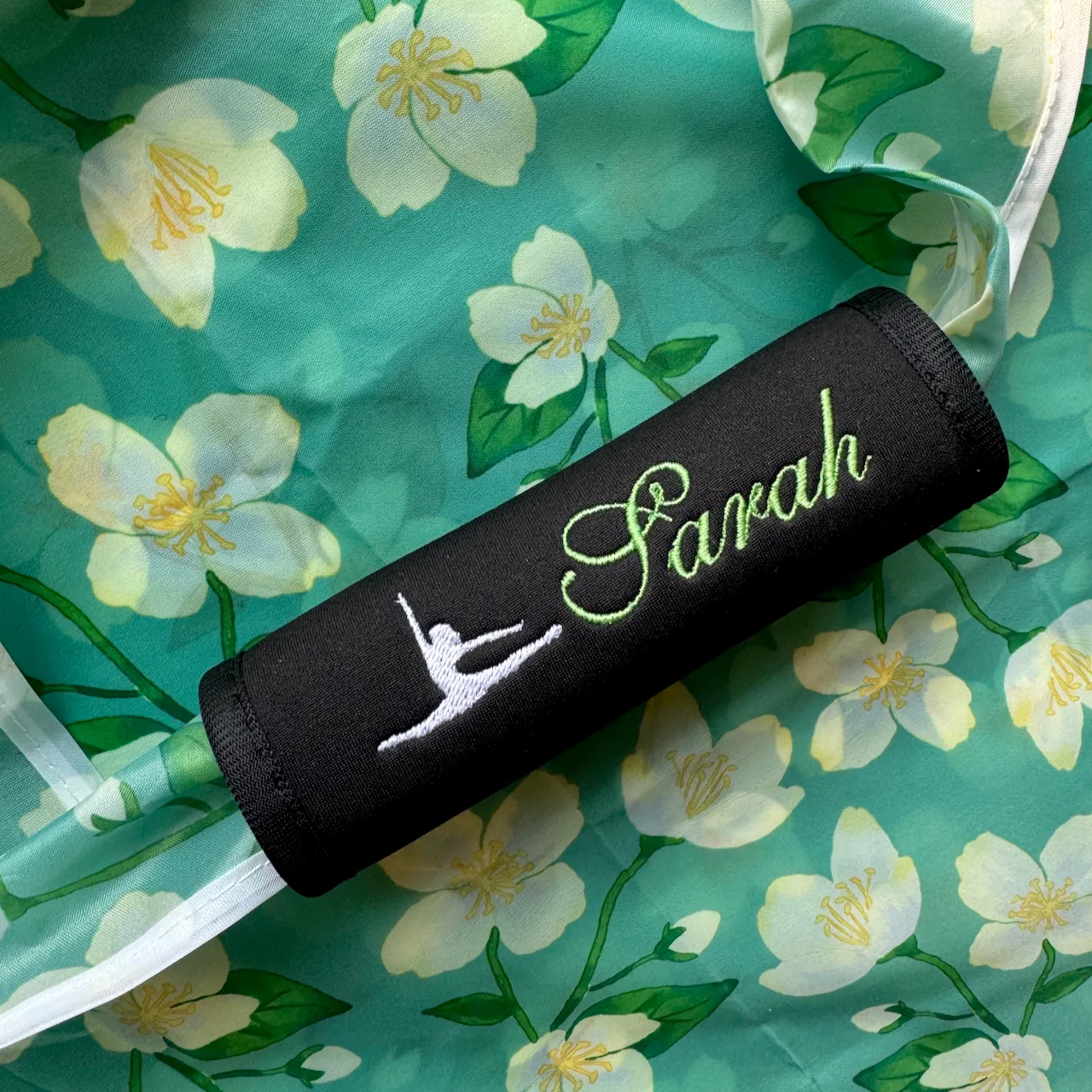 Dance Luggage Name Handle Wrap Personalized and Embroidered, Dance Sport Bag Name Tag