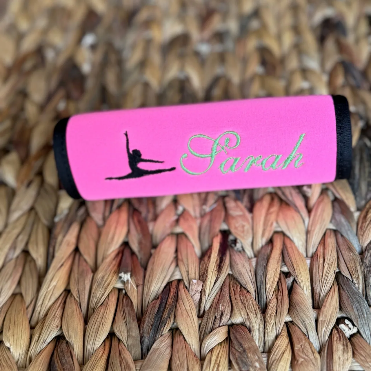 Dance Luggage Name Handle Wrap Personalized and Embroidered, Dance Sport Bag Name Tag