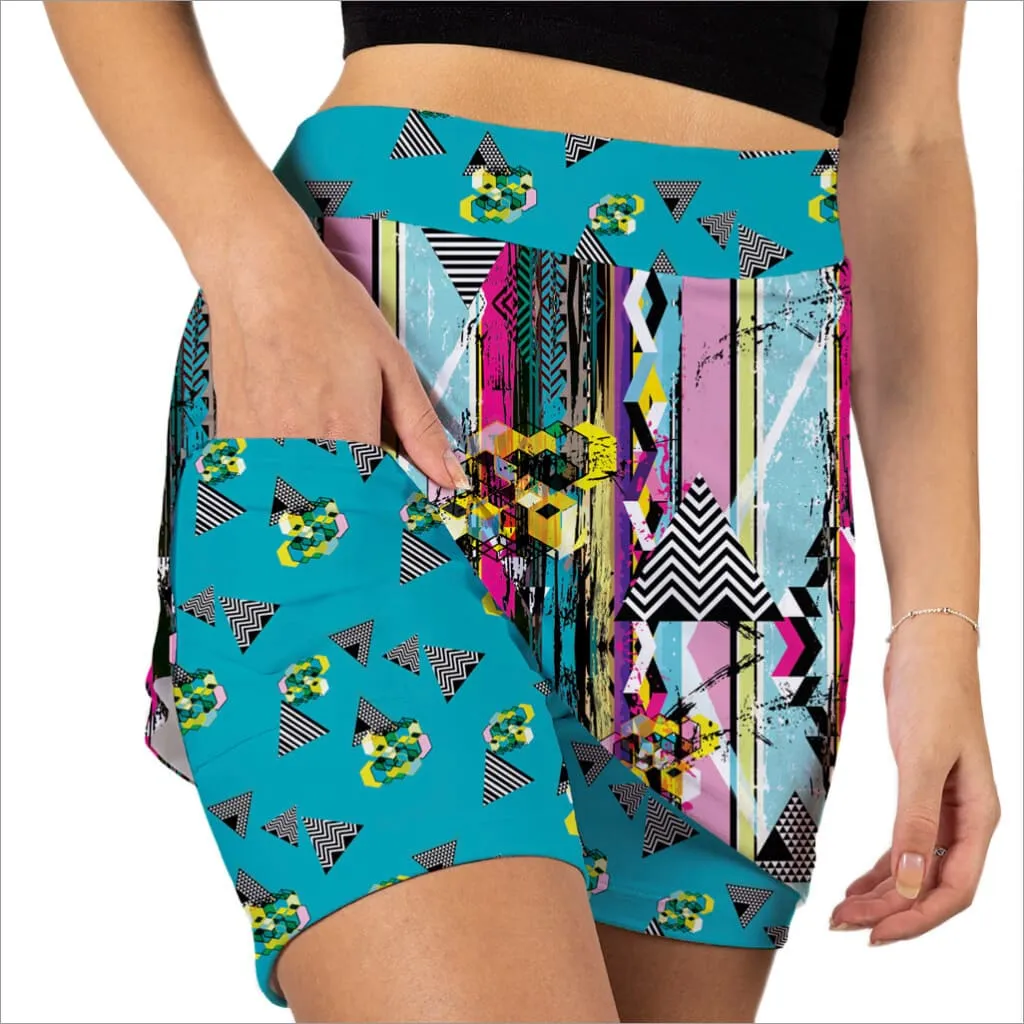 DIVERSITY GEOMETRIC PRINT SKORT