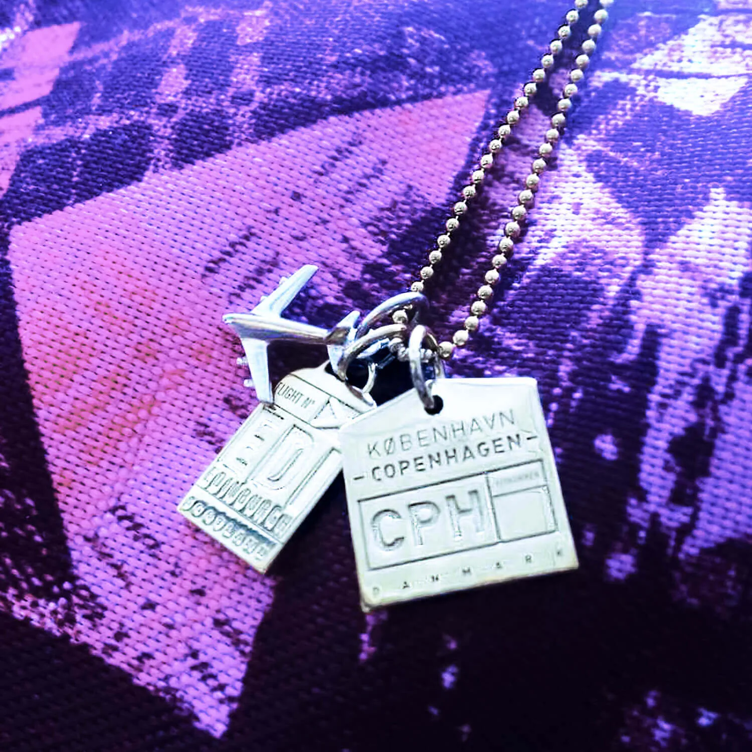 Edinburgh Scotland EDI Luggage Tag Charm Silver