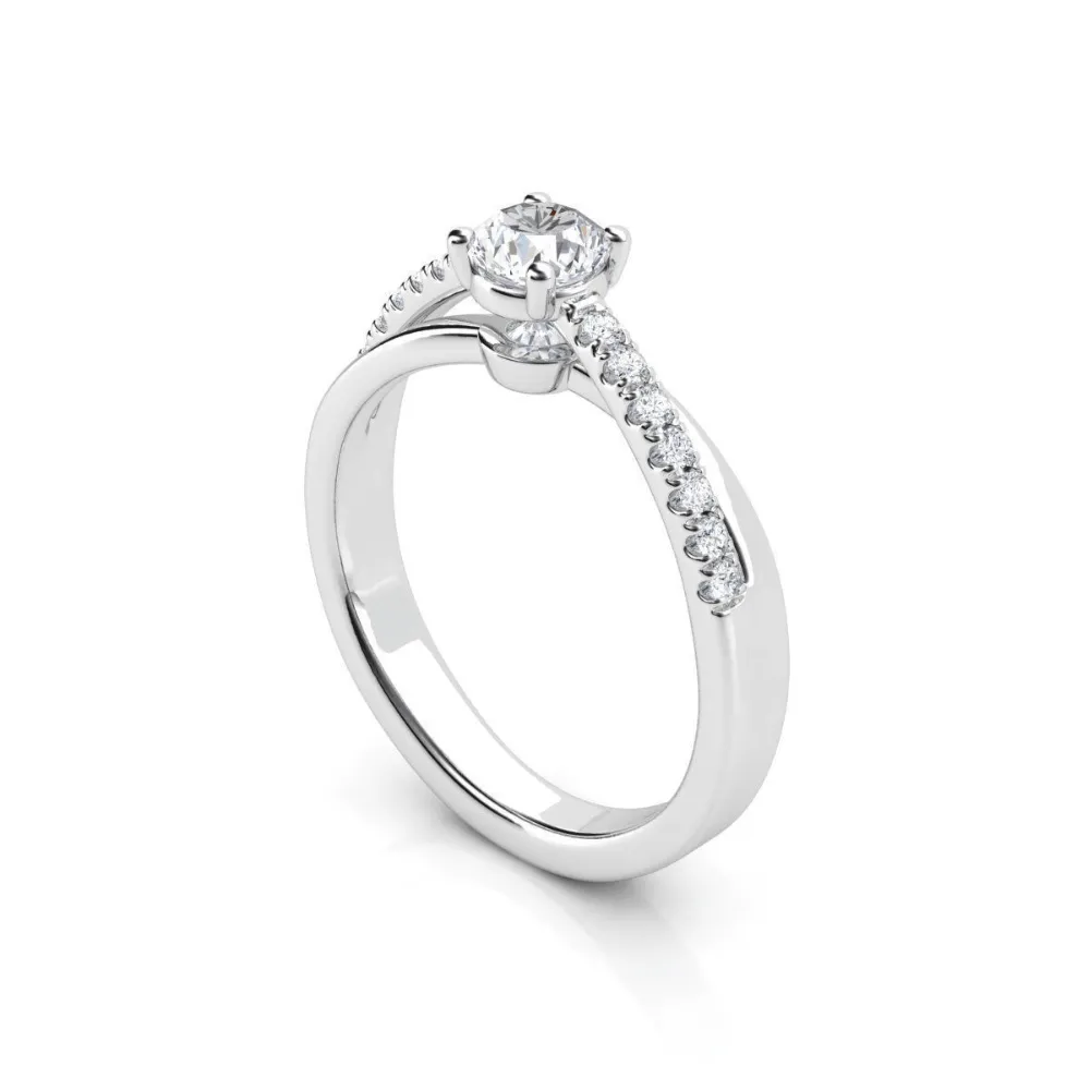 Elegant Twist Solitaire Engagement Ring