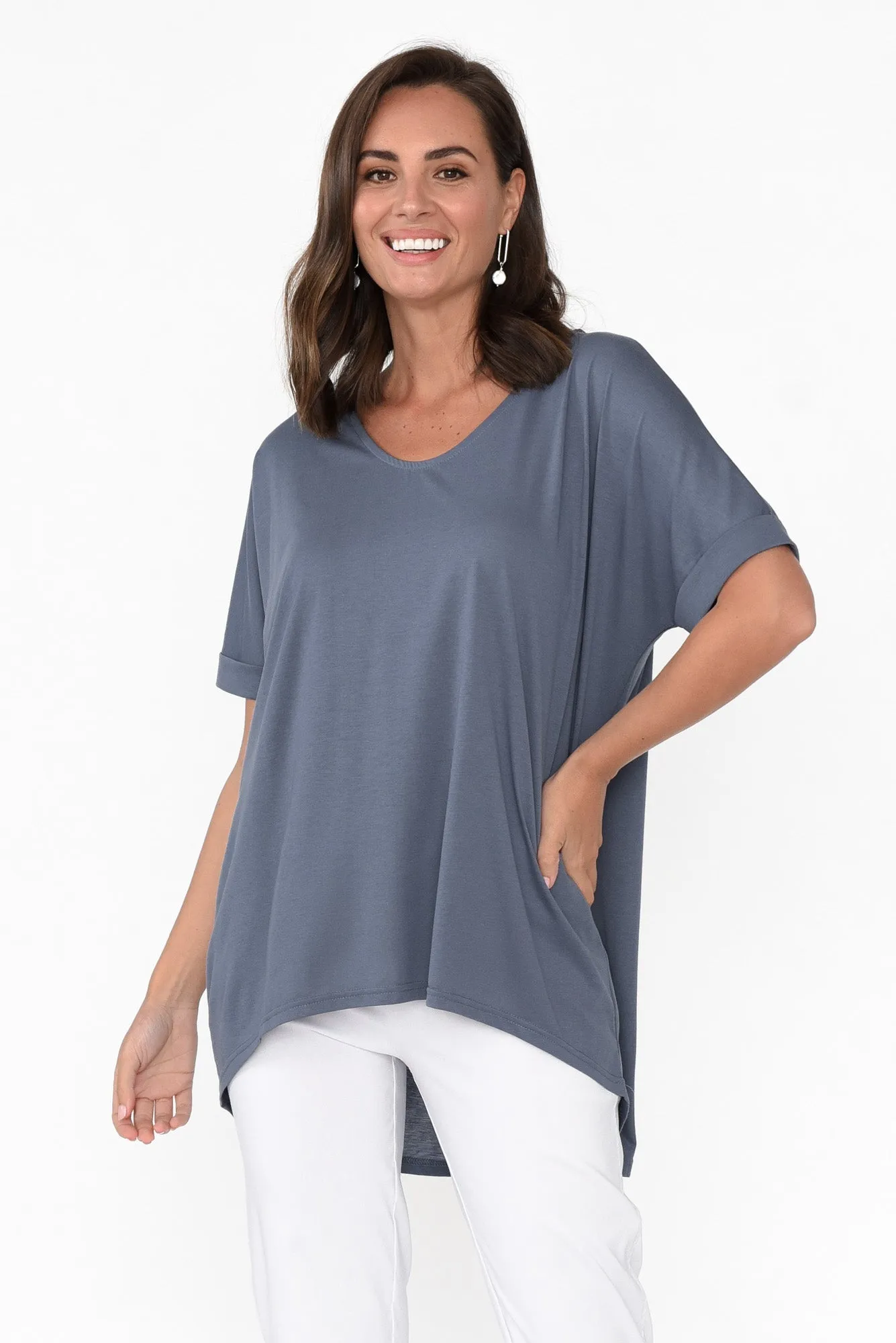 Emiko Steel Drape Top