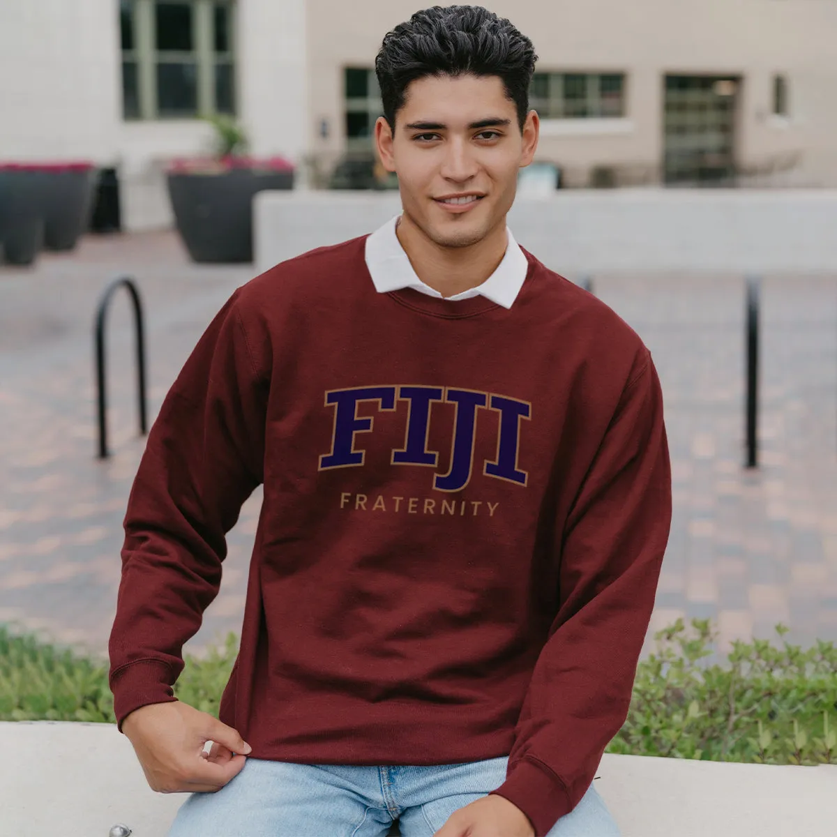 FIJI Maroon Old School Crewneck