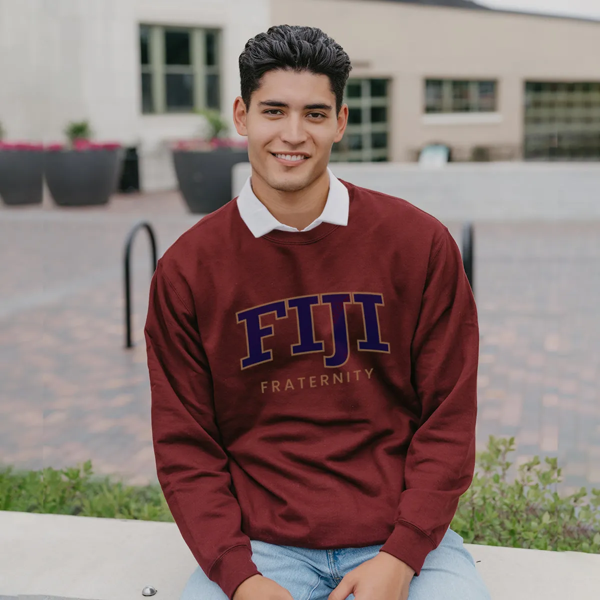 FIJI Maroon Old School Crewneck