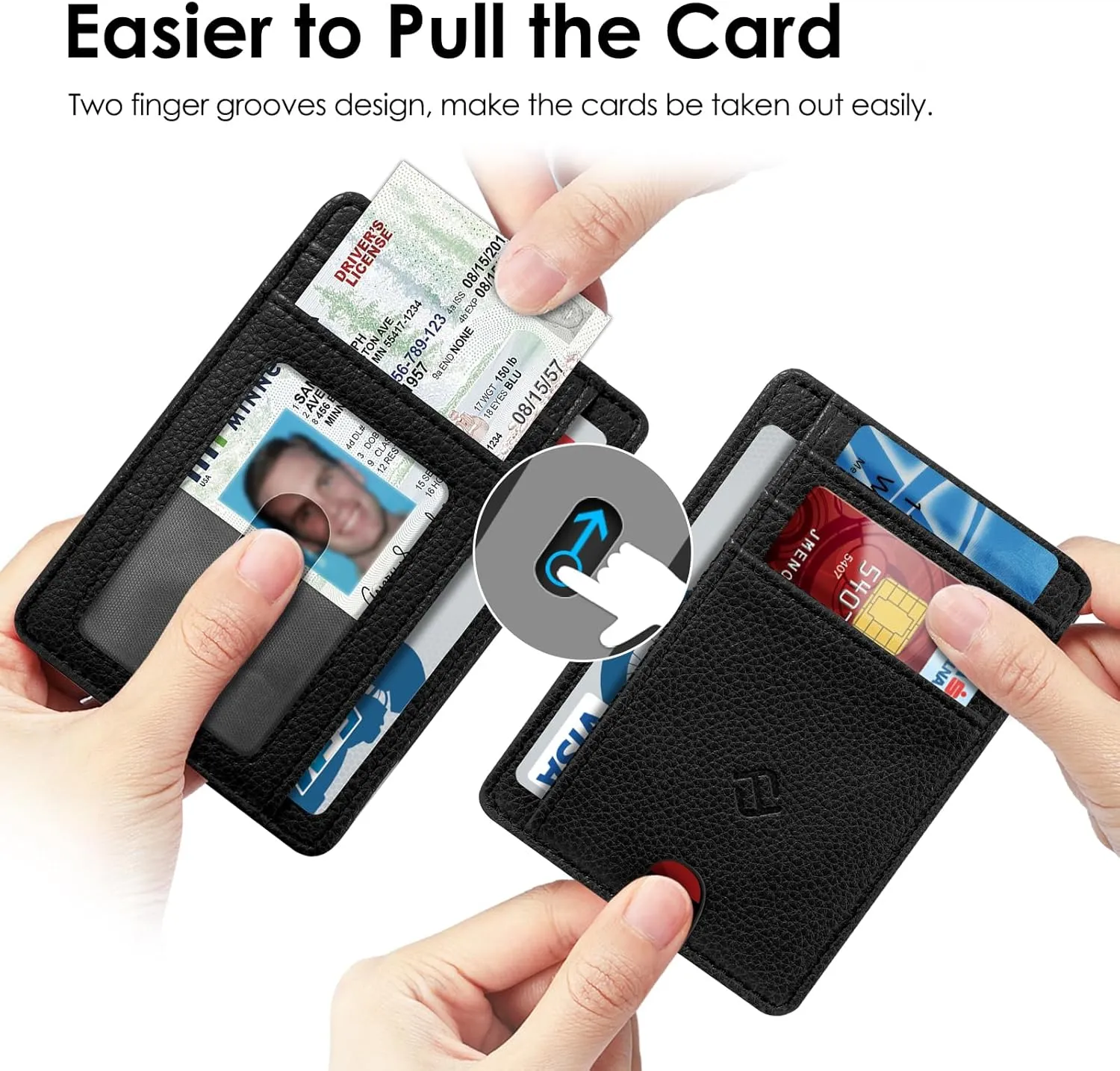 Fintie Slim Minimalist Front Pocket Wallet, RFID Blocking Credit Card Holder Card Cases with ID Window for Men Women (Black)