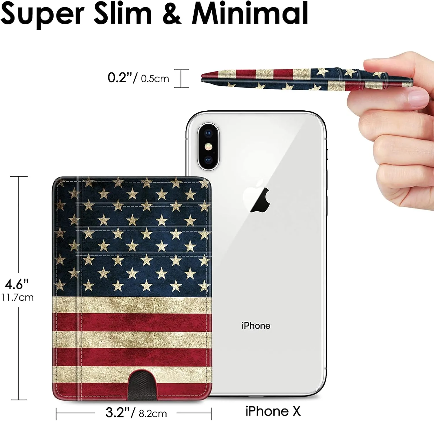 FINTIE Slim Minimalist Front Pocket Wallet, RFID Blocking Credit Card Holder Card Cases with ID Window for Men Women (US-Flag)