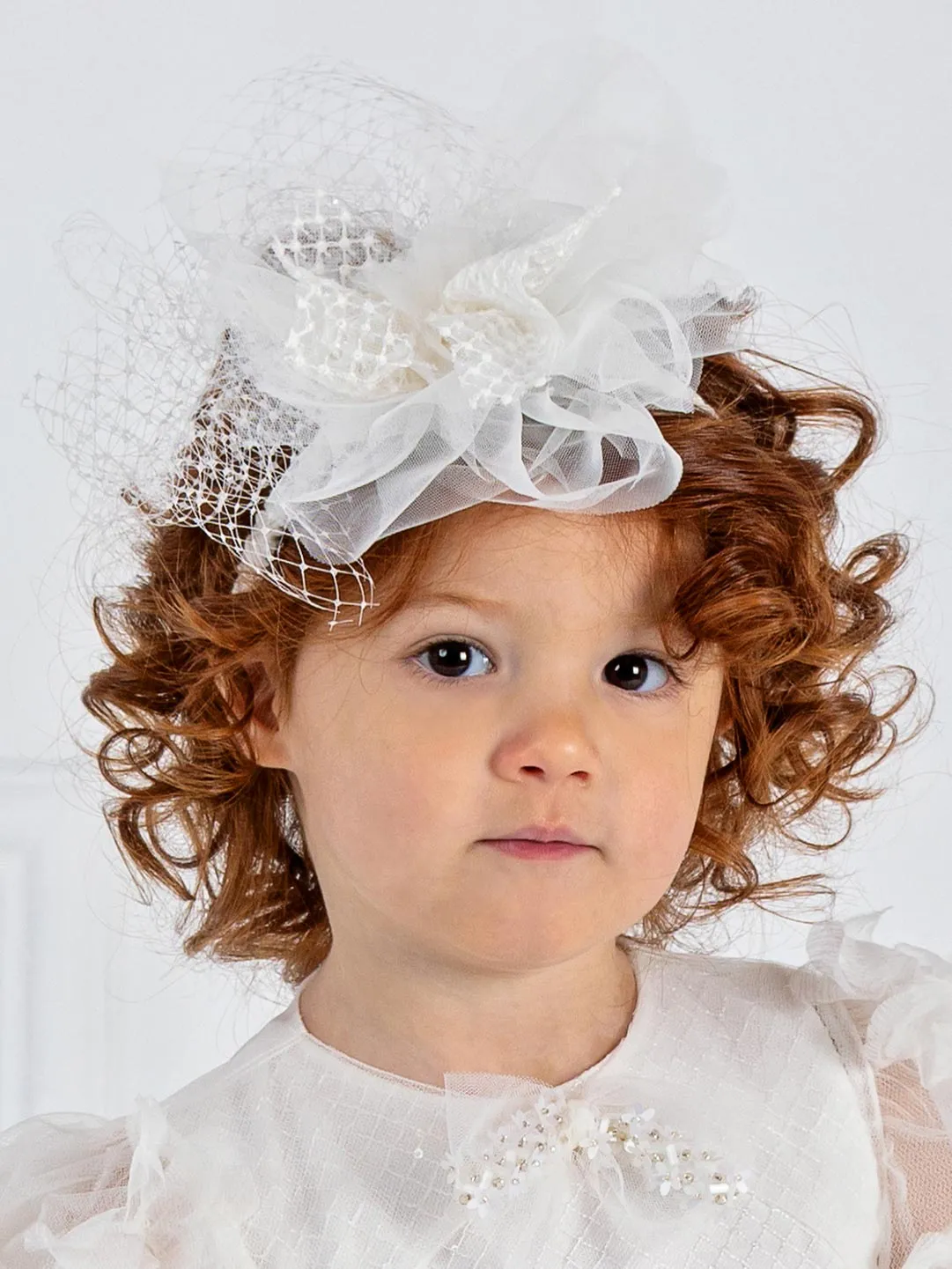 Girl's Headband with embroidered tulle-BASHFUL