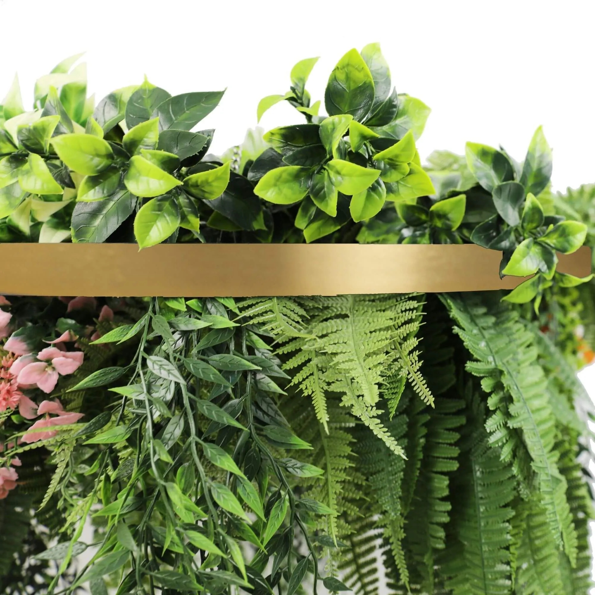 Gold Artificial Hanging Green Wall Disc 60cm UV Resistant