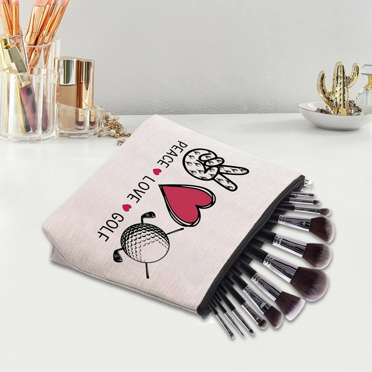 Golf Gifts Makeup Cosmetic Bag, Birthday Gifts for Golf Lover, Golfing Gift for Golfer Women Pouch