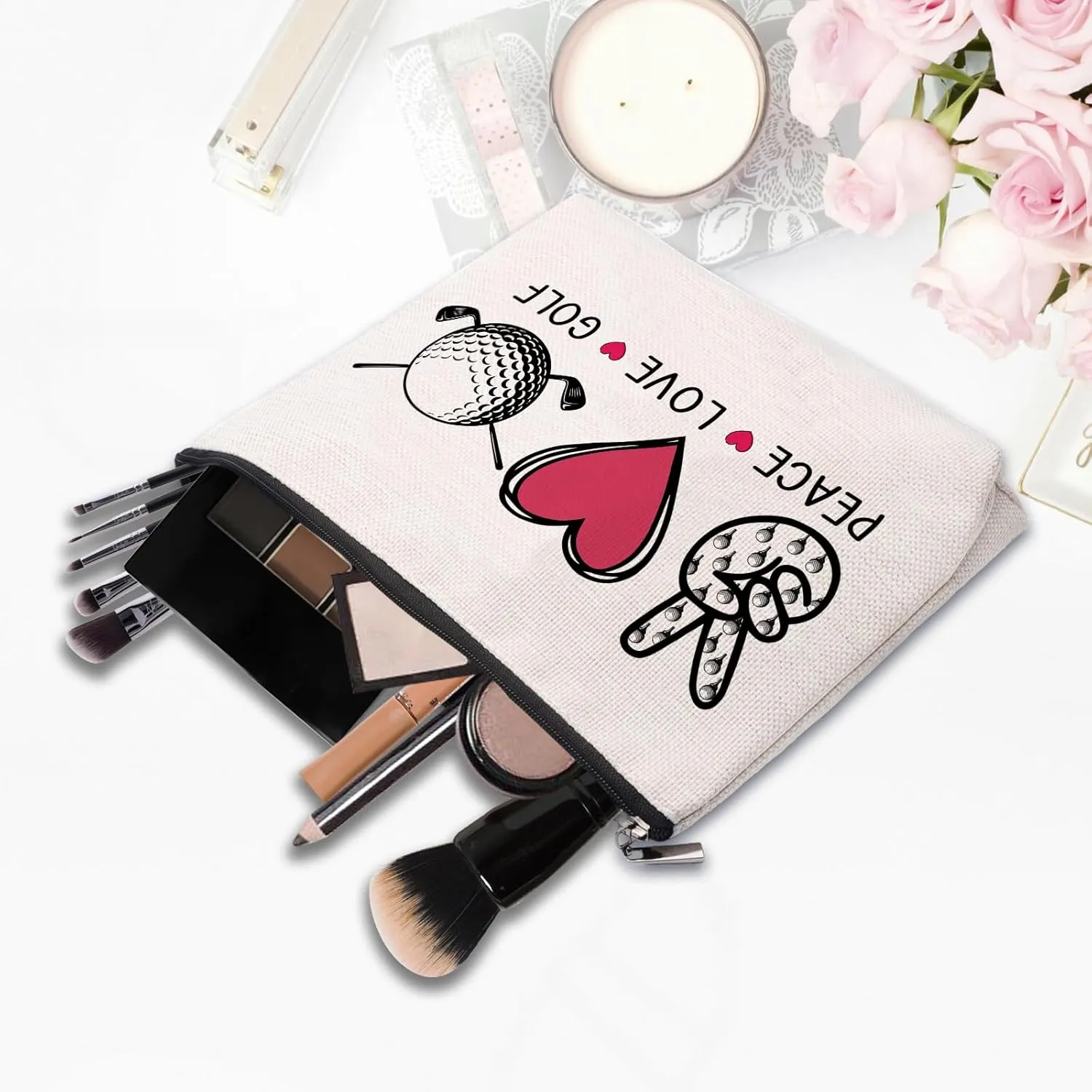 Golf Gifts Makeup Cosmetic Bag, Birthday Gifts for Golf Lover, Golfing Gift for Golfer Women Pouch