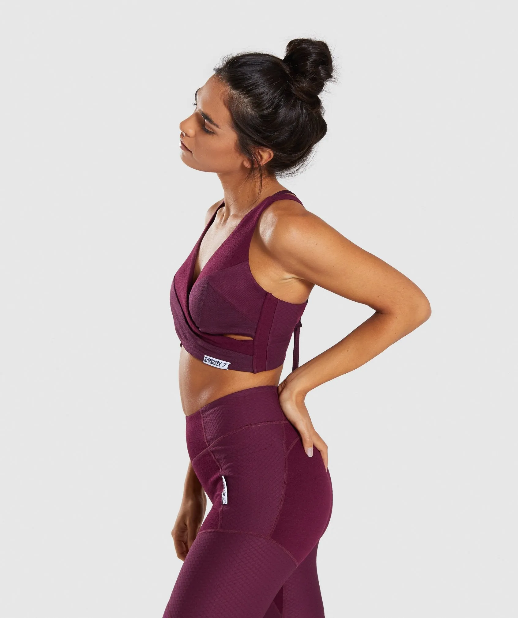 Gymshark True Texture Bralette - Dark Ruby
