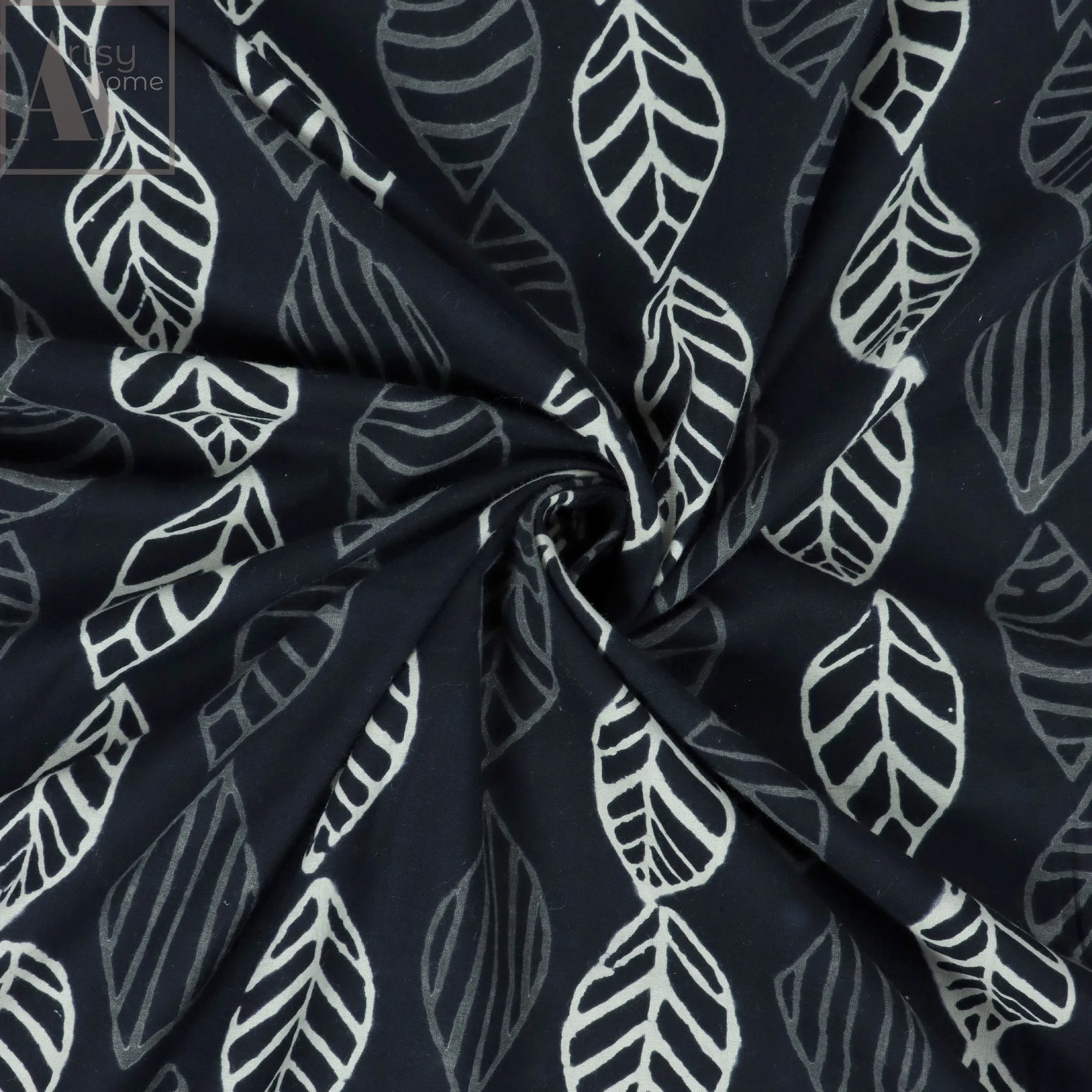 Hand Black And White Cotton Fabric