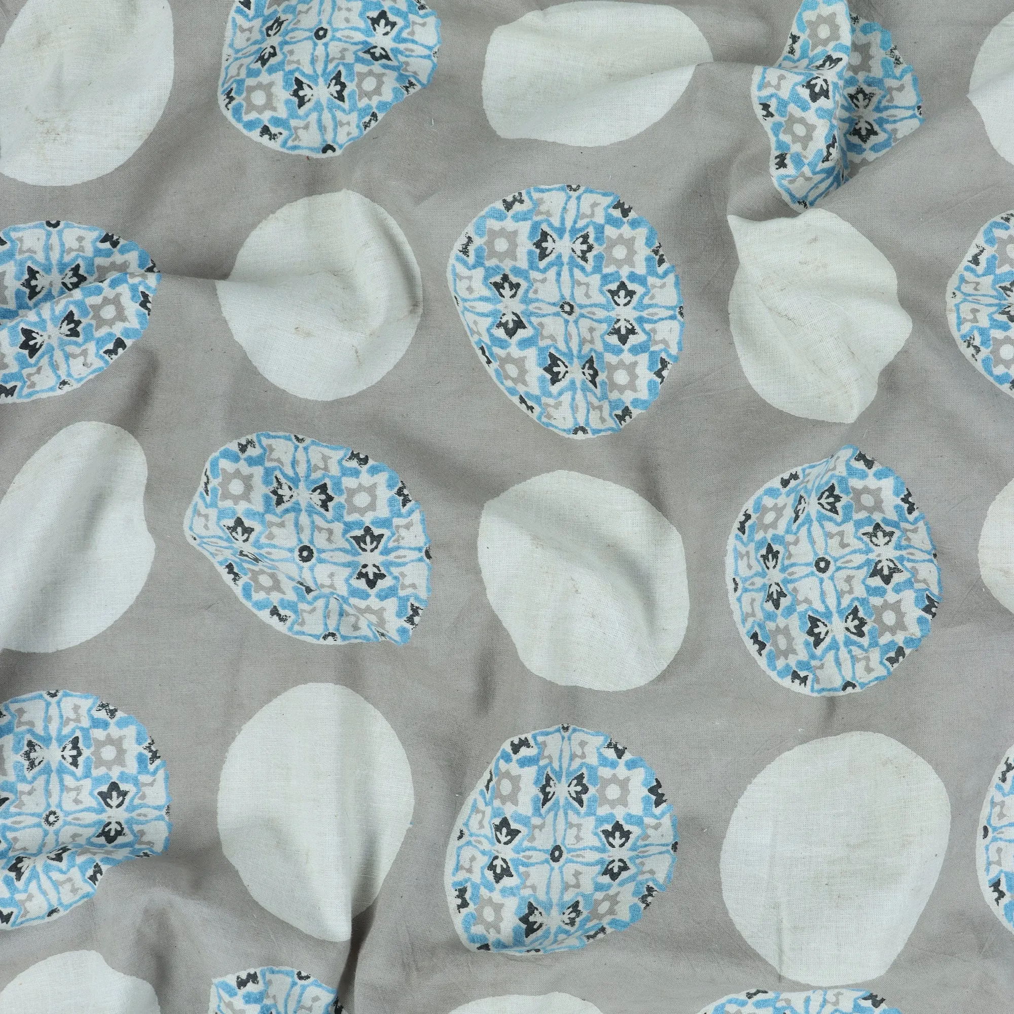 Hand Block Rangoli Printed Voile Pure Cotton Fabric