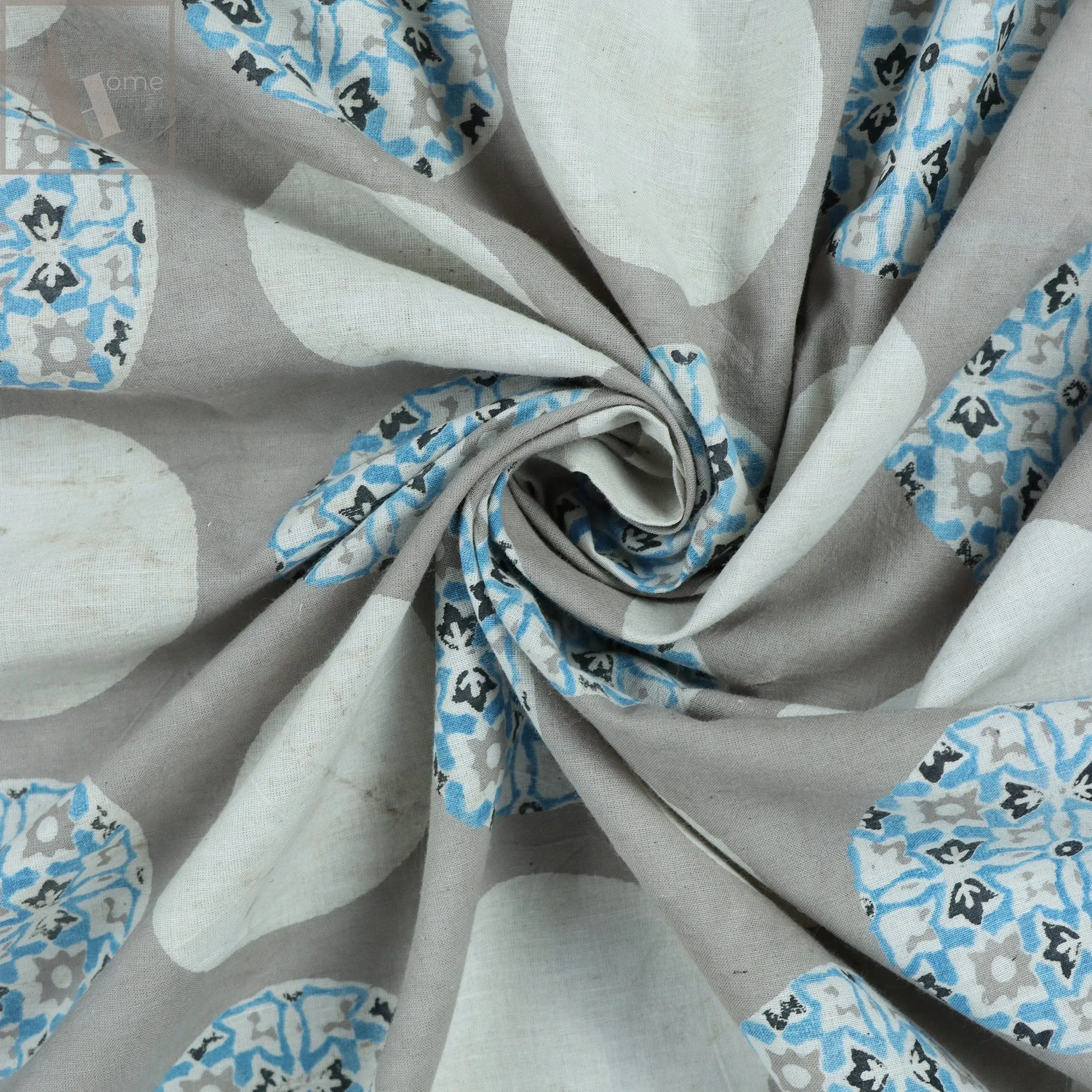 Hand Block Rangoli Printed Voile Pure Cotton Fabric