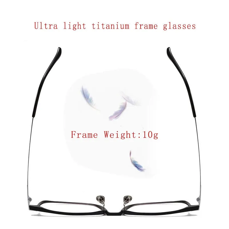 Hdcrafter Unisex Full Rim Square Titanium Eyeglasses 20247