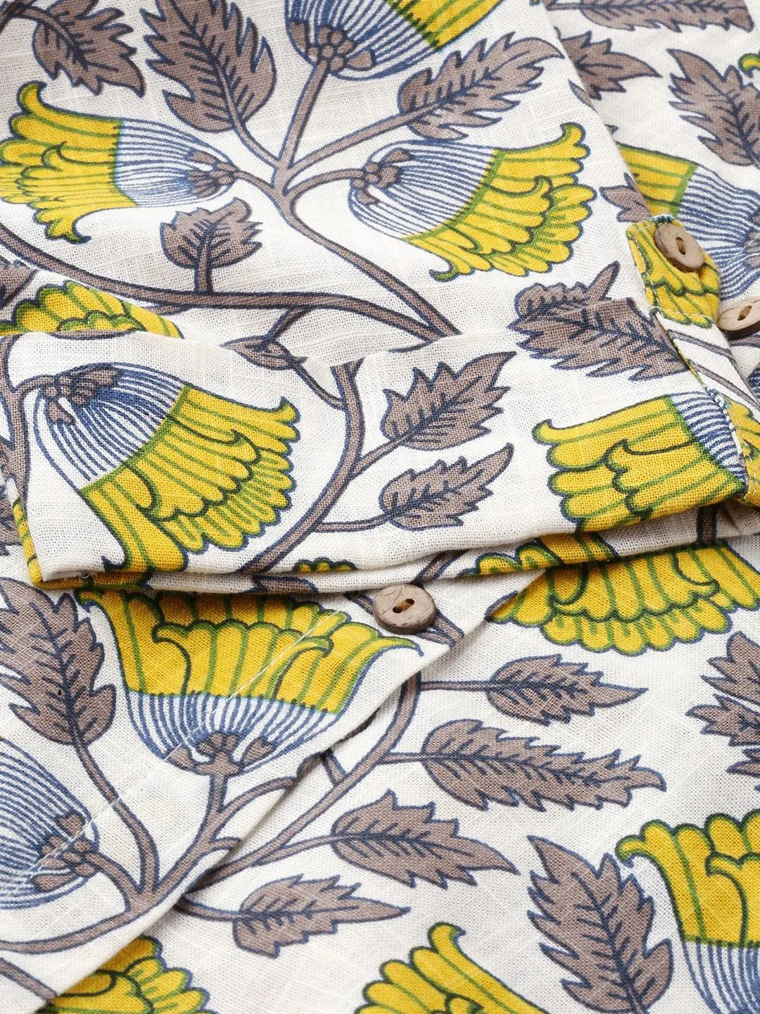 Jashvi White Printed Cotton Kurta
