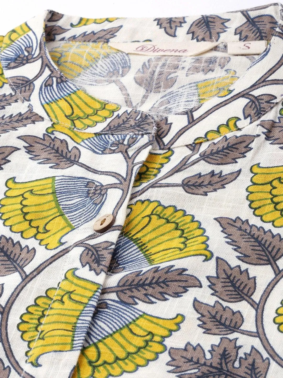 Jashvi White Printed Cotton Kurta