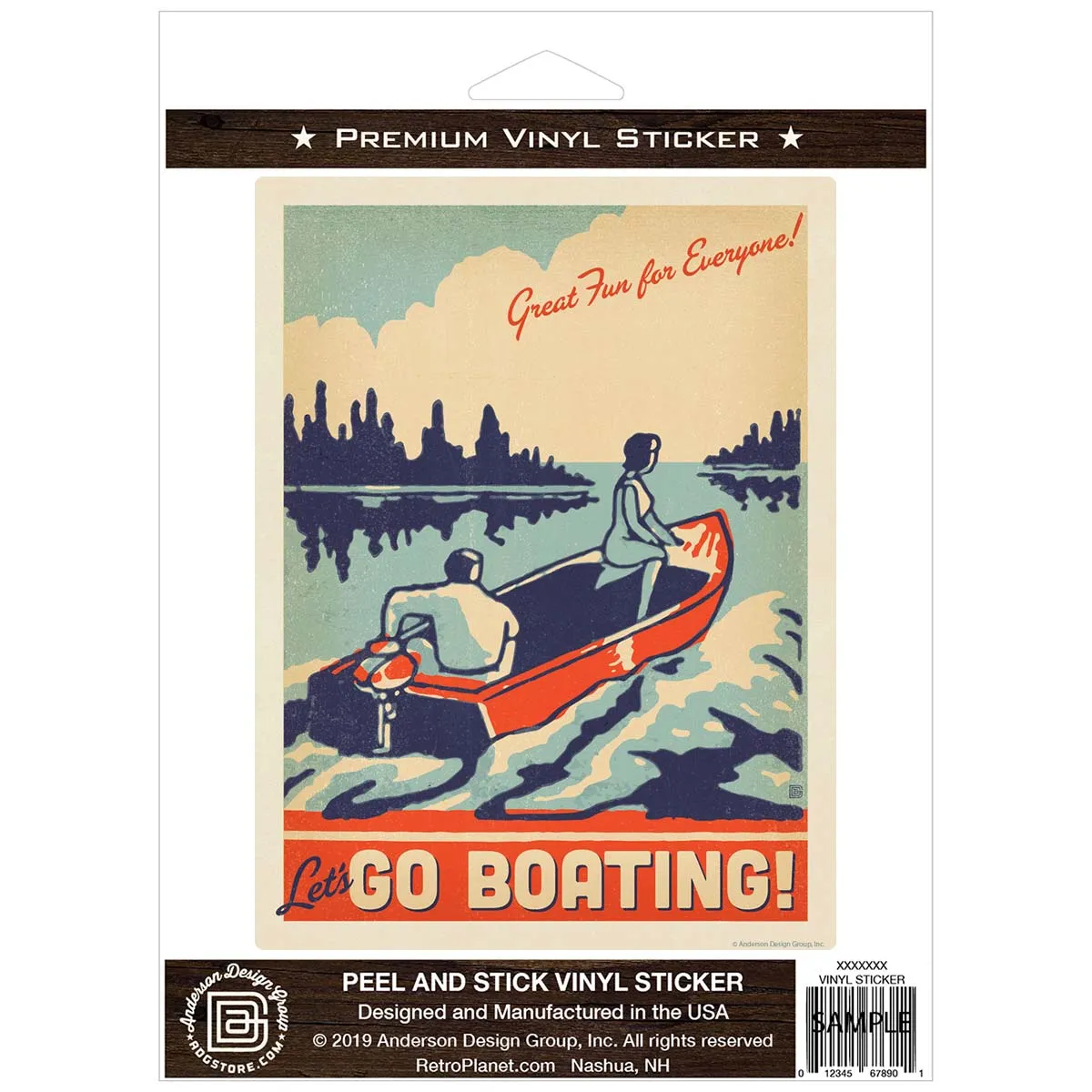 Lets Go Boating Vinyl Sticker