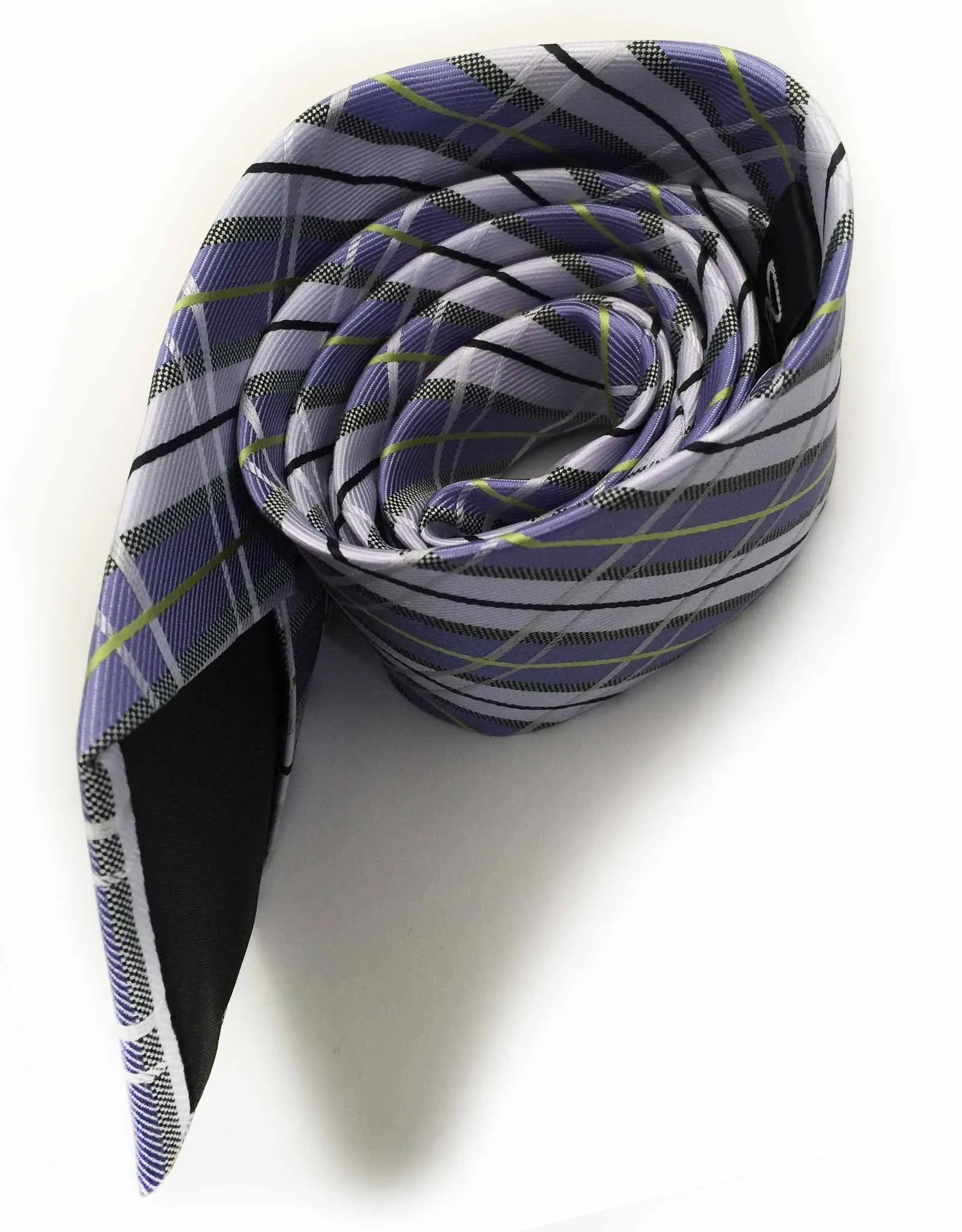Lilac, White & Sliver Plaid Tie