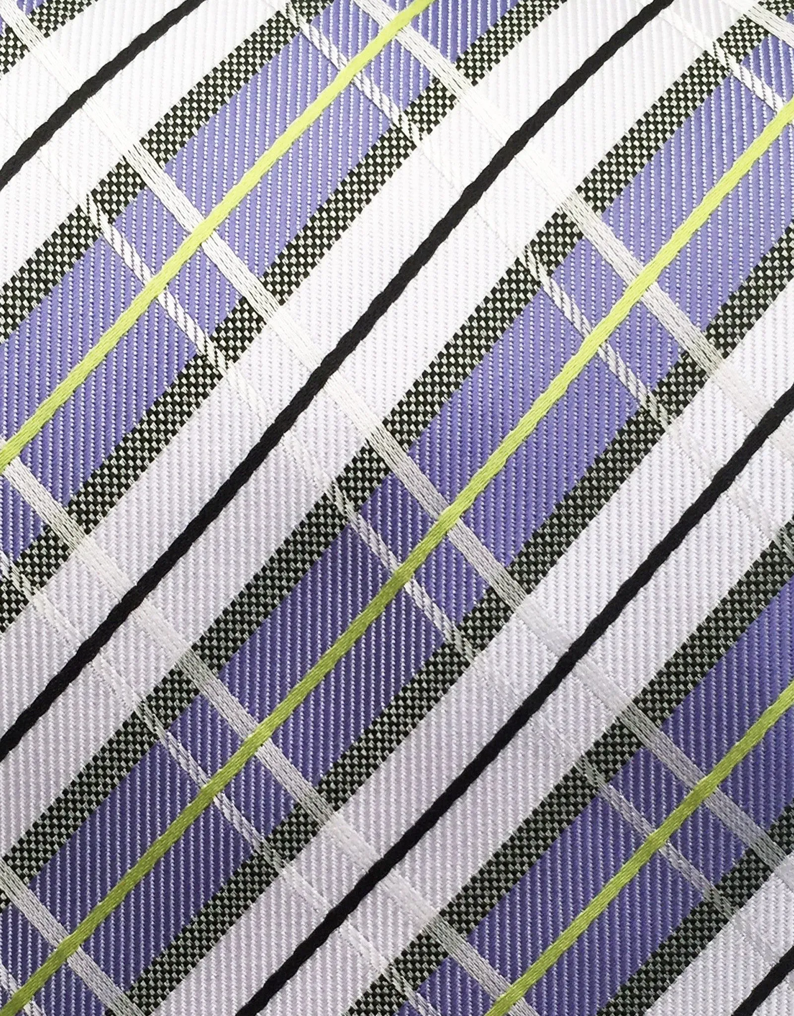 Lilac, White & Sliver Plaid Tie