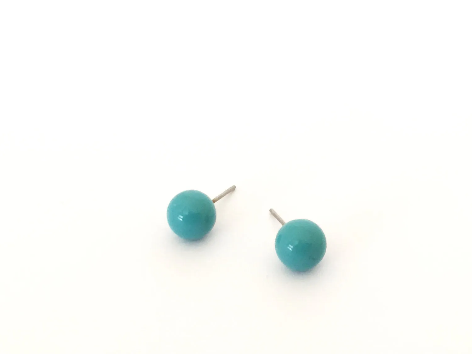Mint Green & Yellow Marbled Hoop and Stud Earrings Set | Vintage Lucite Post Earrings