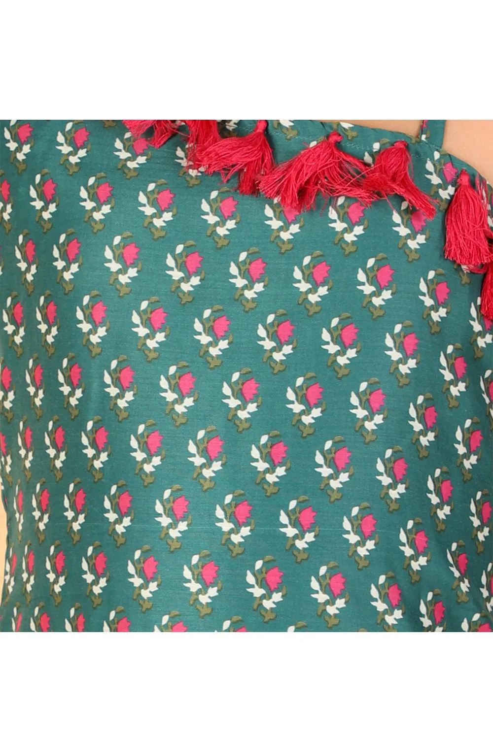 Mint Green Lace Detailing Kurta With Sharara Set