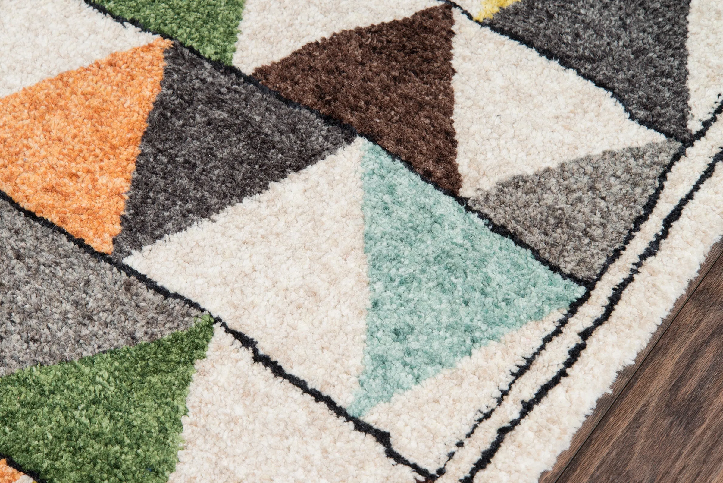 Modern Table Tufted Multicolored Rug