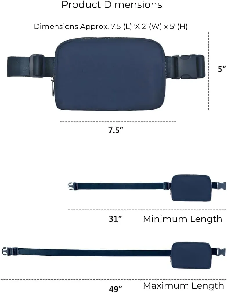 NGIL Mini Belt Bag for Women Crossbody Pack Workout Traveling Running Hiking Waist Bag with Adjustable Strap(Blue)