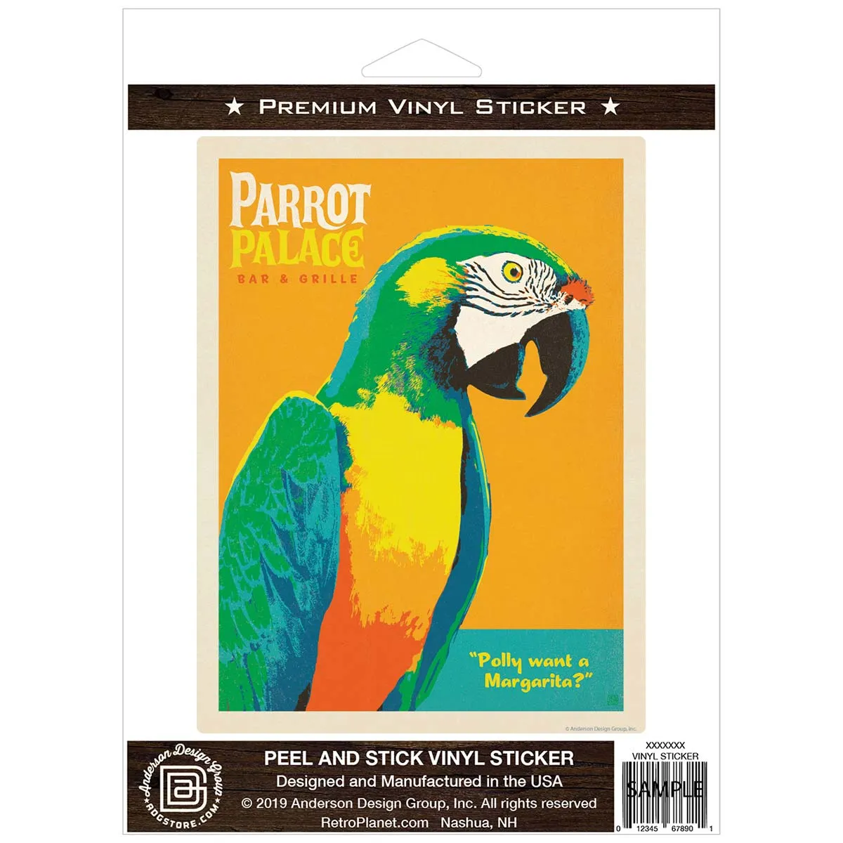 Parrot Palace Bar and Grille Vinyl Sticker