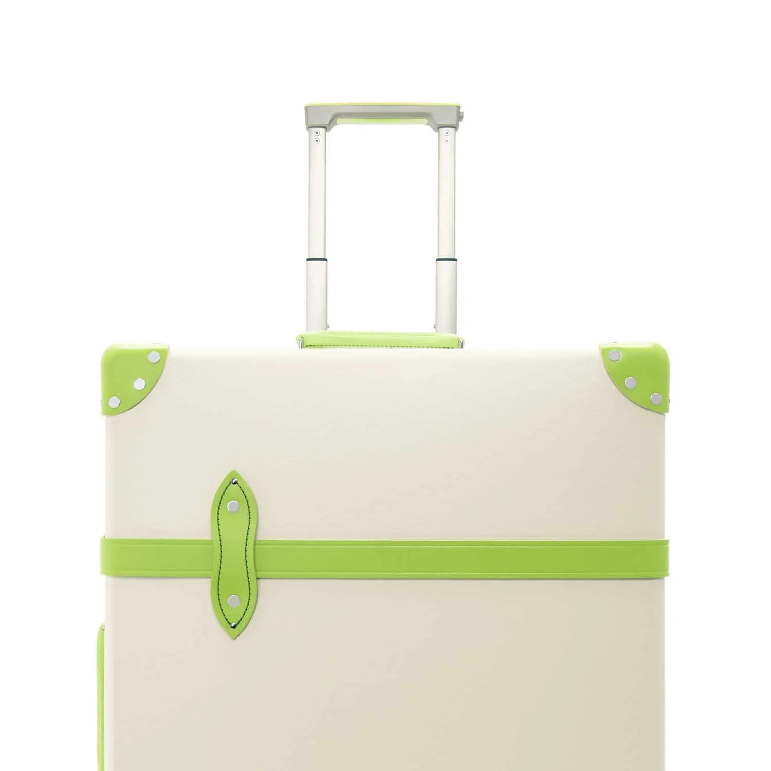 Pop Colour · Large Check-In - 4 Wheels | Ivory/Parrot Green/Chrome