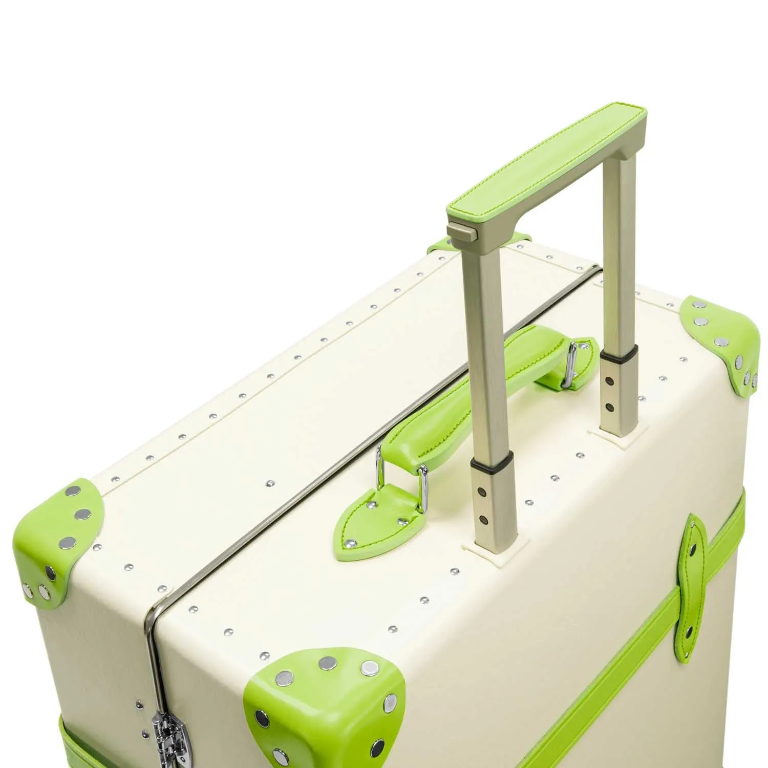 Pop Colour · Large Check-In - 4 Wheels | Ivory/Parrot Green/Chrome