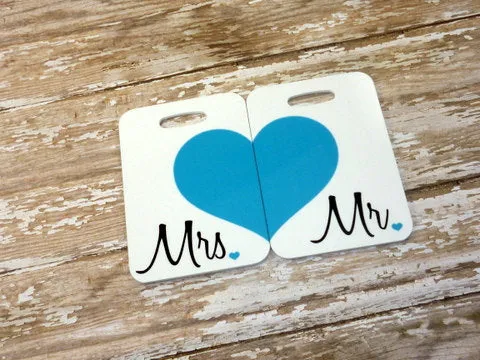 Red Heart Mr. and Mrs. Luggage Tags