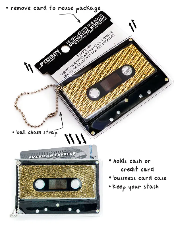 Retro Cassette Tape | Deco Sticker Tag | GLAM Gold