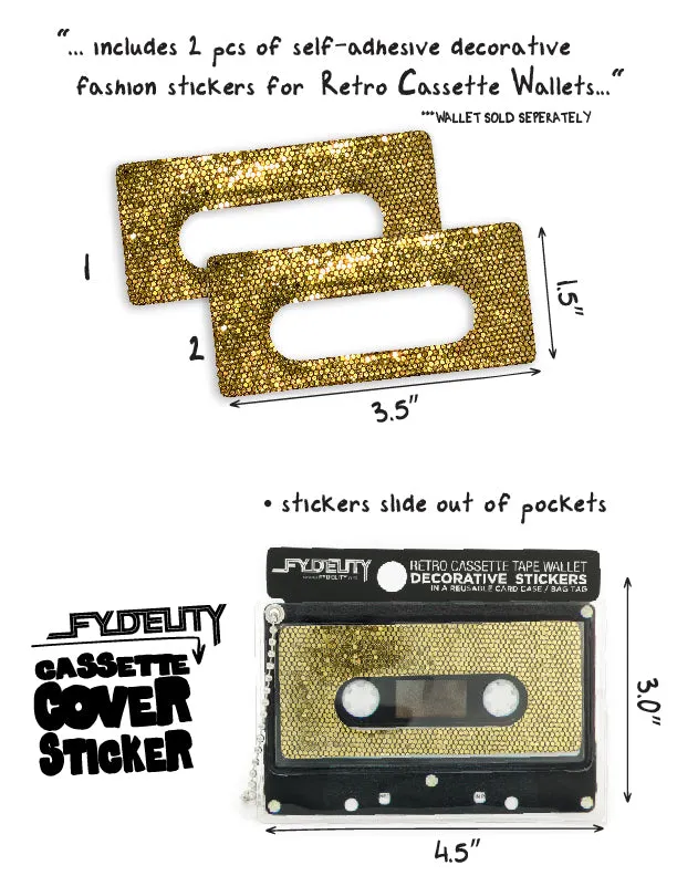 Retro Cassette Tape | Deco Sticker Tag | GLAM Gold