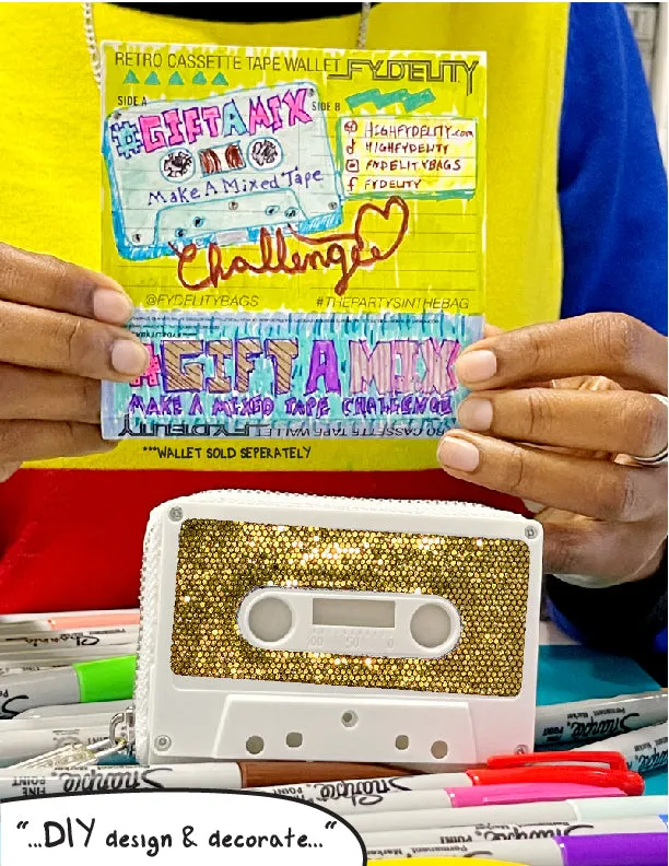 Retro Cassette Tape | Deco Sticker Tag | GLAM Gold