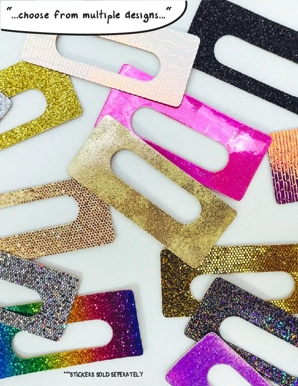 Retro Cassette Tape | Deco Sticker Tag | GLAM Rainbow Silver Glitter