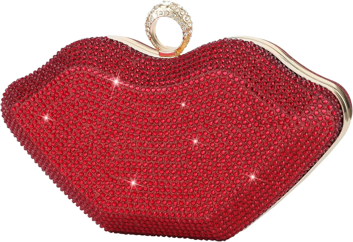 Rhinestone Small Red Clutch Purse Sparkly Evening Bag Glitter Wedding Party Prom Handbag for Women