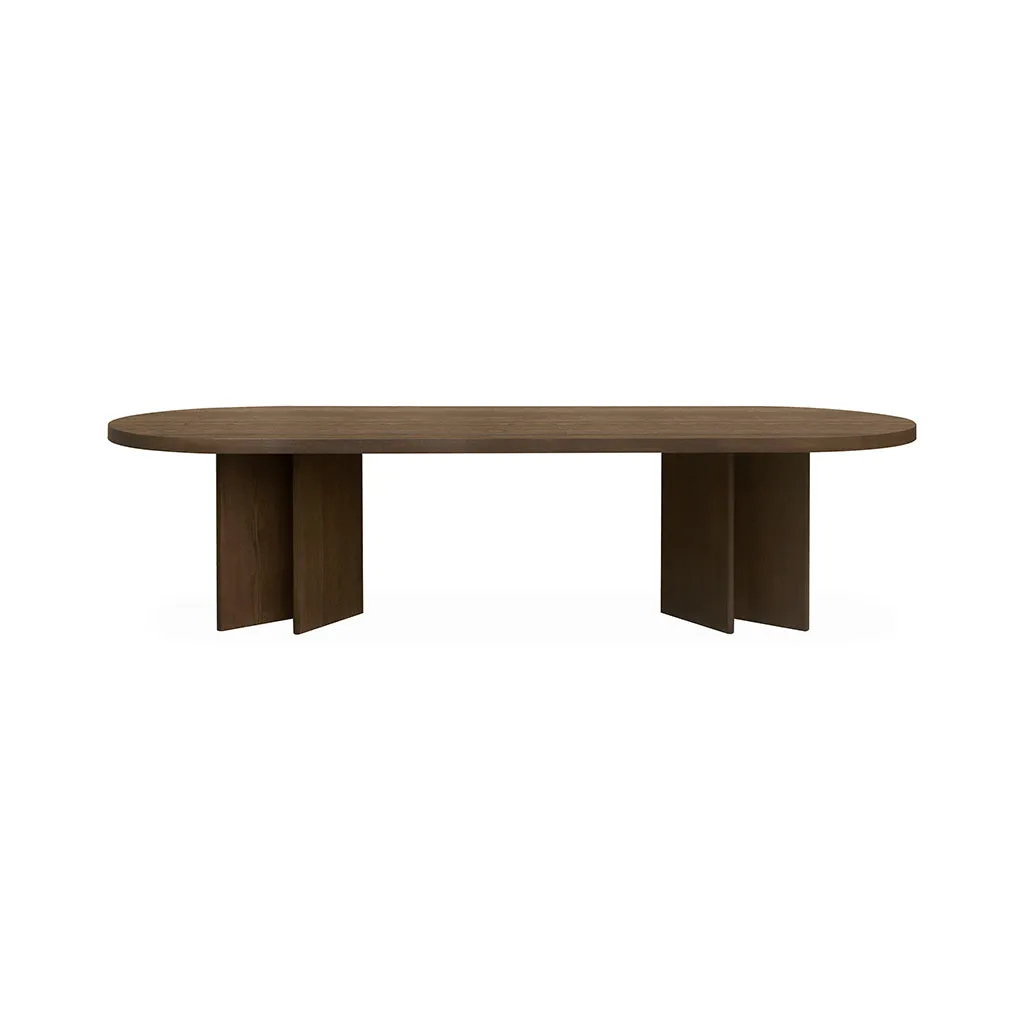 Roshan 3m Pill Shape Dining Table - Caramel Oak