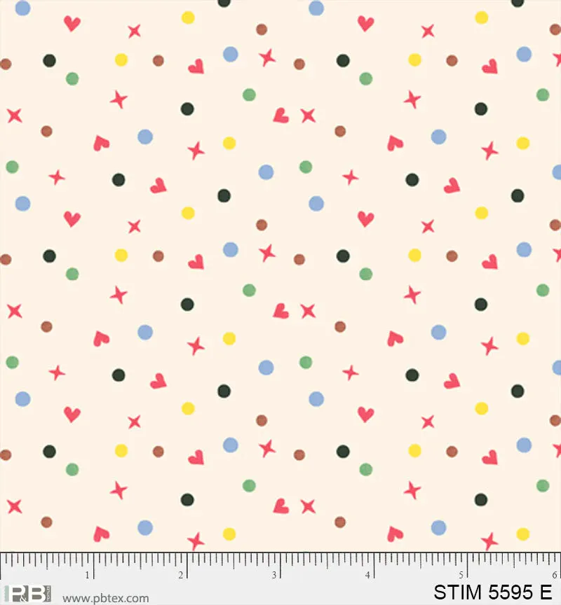 Story Time | Happy Dot Ecru by Jill McDonald for P&B Textiles | STIM 5595 E
