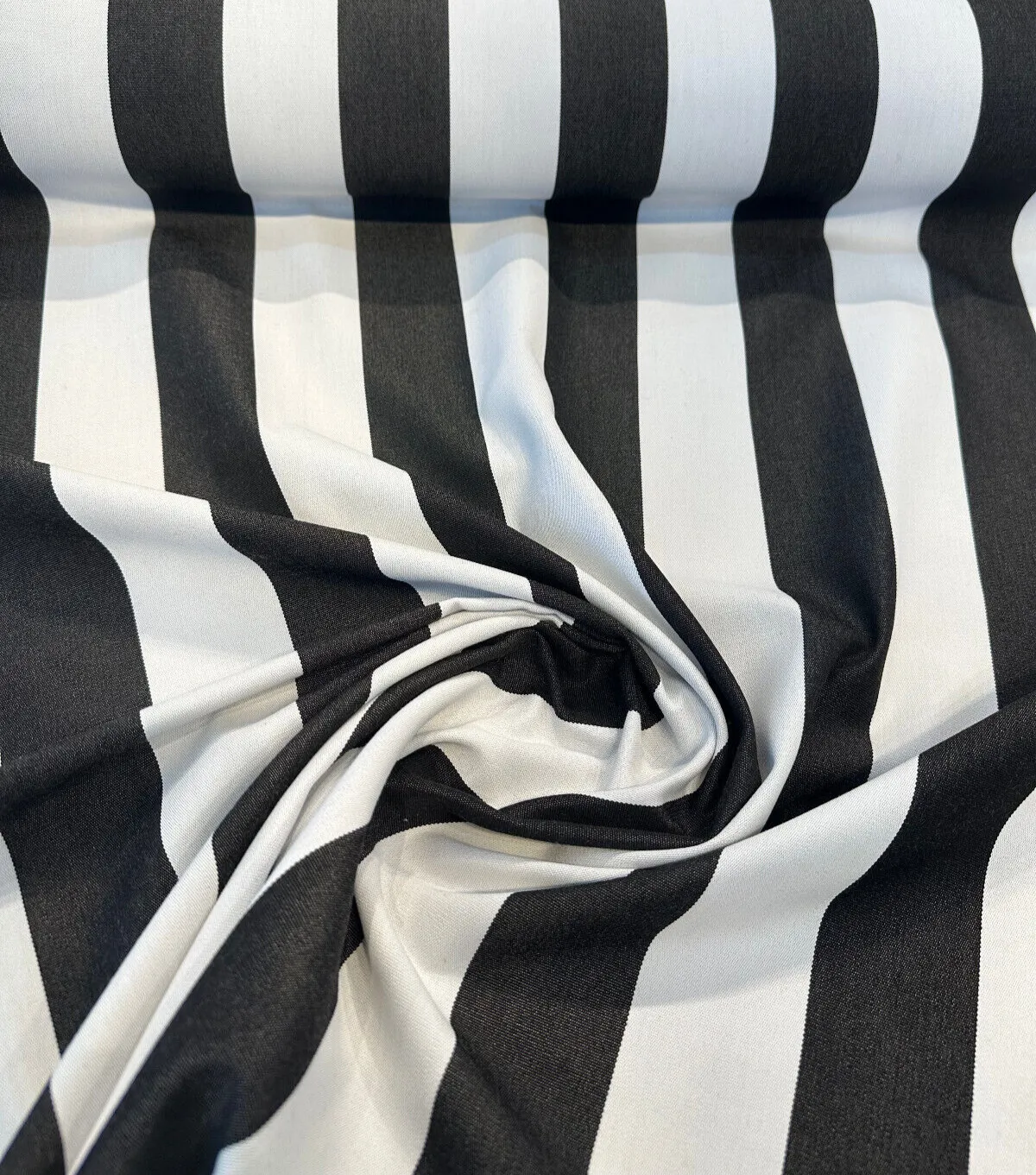 Sunbrella Maxim Classic Black Natural Stripe Outdoor Fabric By the yard