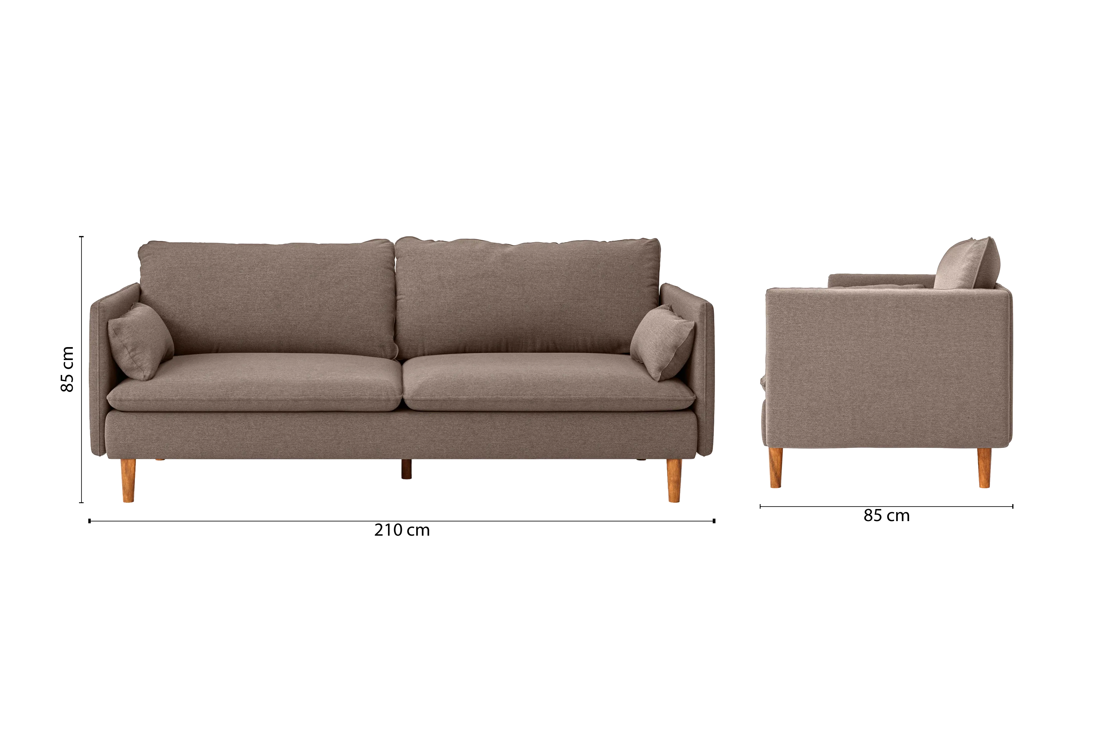 Tirreni 3 Seater Sofa Caramel Linen Fabric