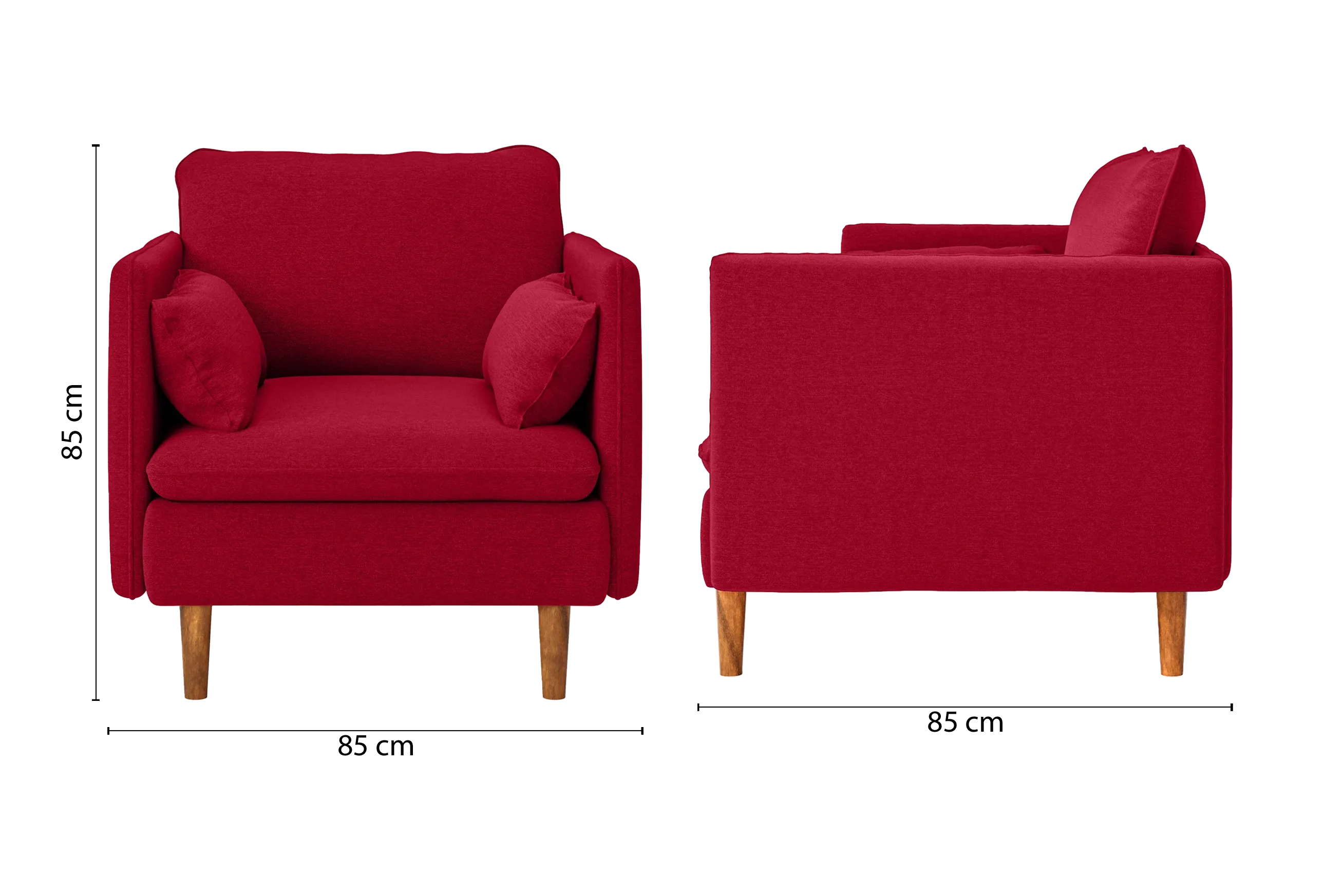 Tirreni Armchair Red Linen Fabric