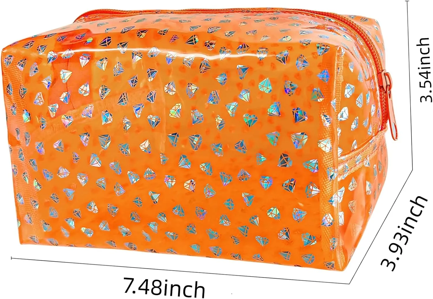 TotePrint Portable Waterproof Makeup Bag for Travel,Diamond solid color Makeup Bags with Zipper Pen Pouch (dark green)