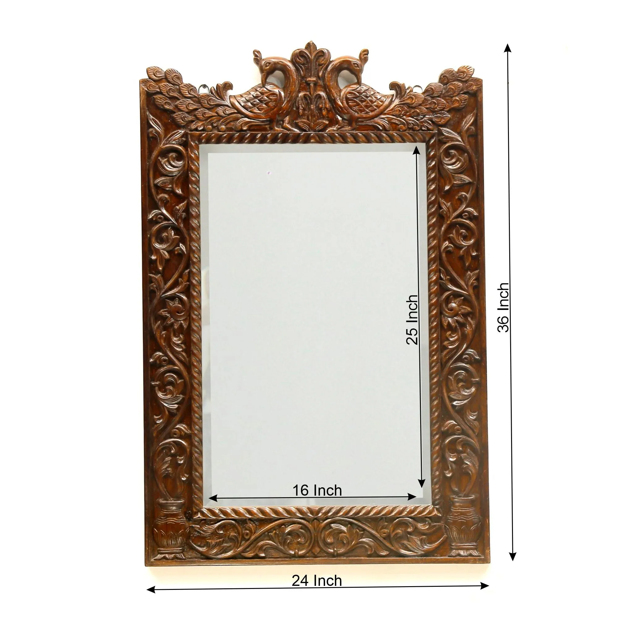 Traditional Carved Ethnic Mirror