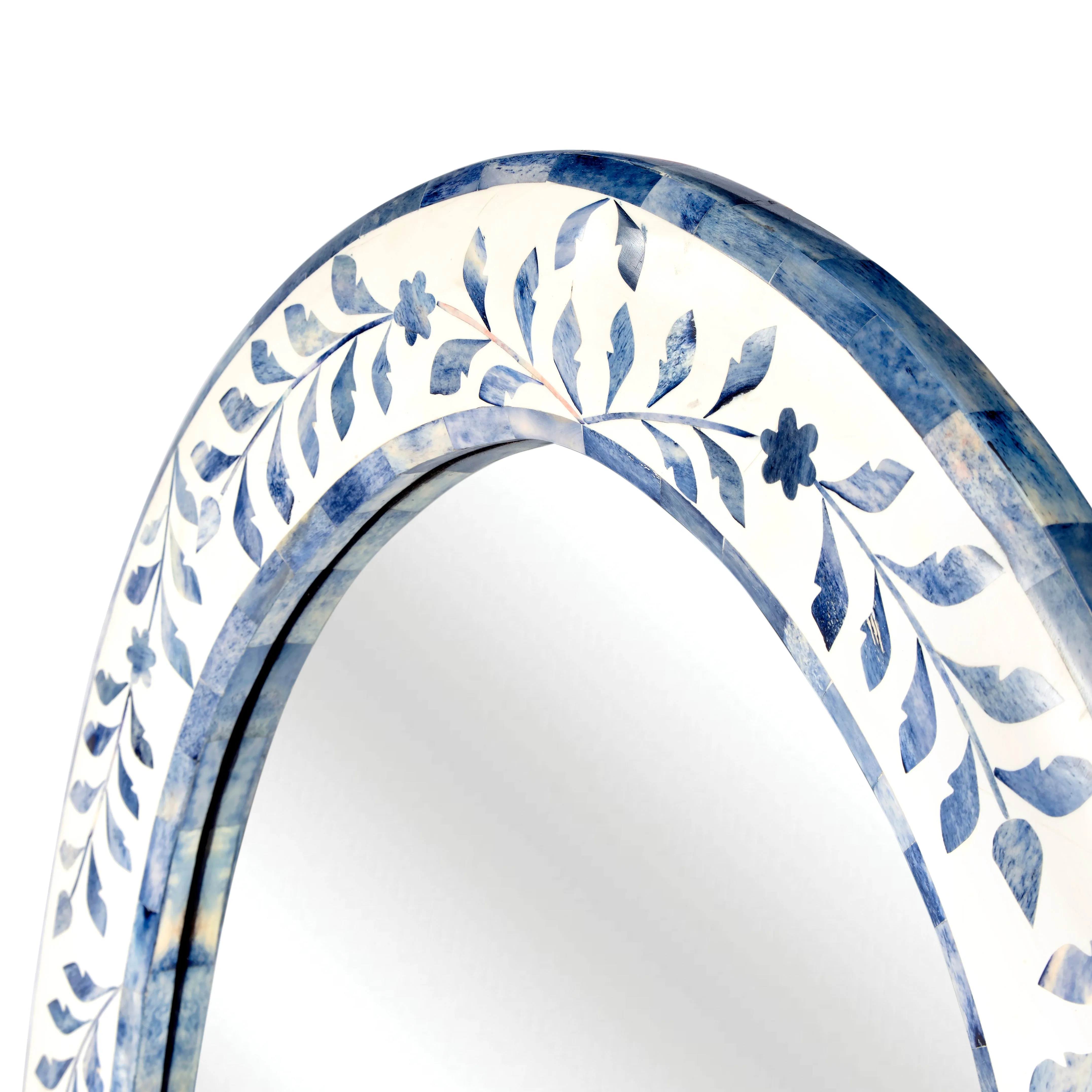 Trubadur and Bone Inlay Wall Mirrored in White and Blue  5528417