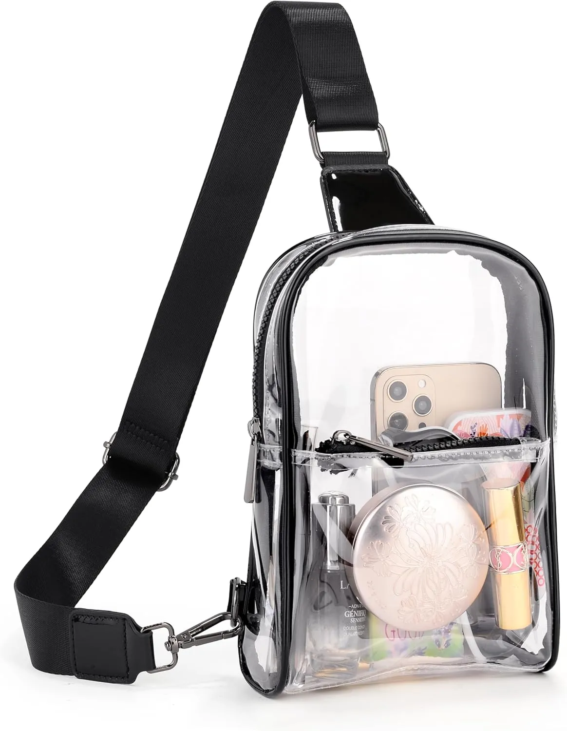 Uromee Sling Bag for Women Crossbody Purse Vegan Leather Fashion Fanny Pack Chest Bag Convertible Small Backpack