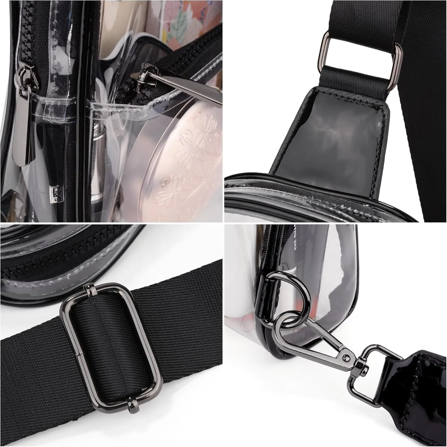 Uromee Sling Bag for Women Crossbody Purse Vegan Leather Fashion Fanny Pack Chest Bag Convertible Small Backpack