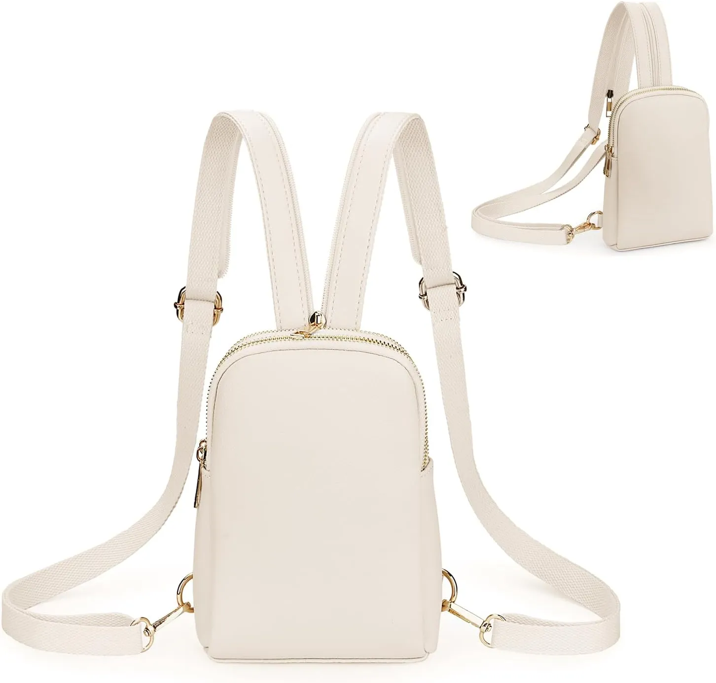 Uromee Sling Bag for Women Crossbody Purse Vegan Leather Fashion Fanny Pack Chest Bag Convertible Small Backpack