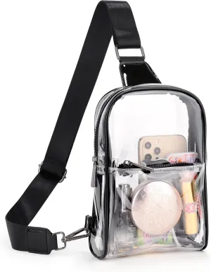 Uromee Sling Bag for Women Crossbody Purse Vegan Leather Fashion Fanny Pack Chest Bag Convertible Small Backpack
